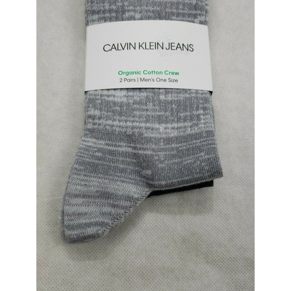 Calvin Klein Jeans Mens 2-Pack Gray Crew Socks One - Picture 7 of 9